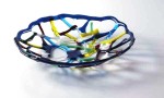 Web of Color No. 2, fused glass bowl