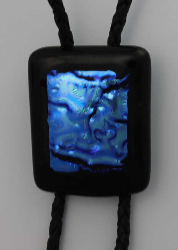 Fused glass bolo tie by Diane C. Taylor