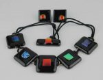 5-pc necklace, dichroic on black with earrings